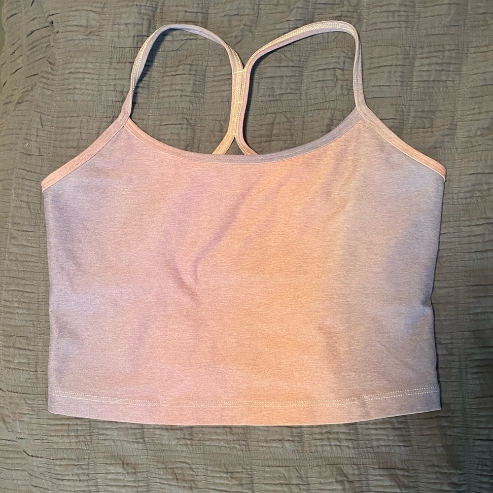 Beyond Yoga SoftMark Slim Racerback Cropped Tank: Lavender and Mauve Ombre
